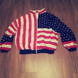 Vintage American flag windbreaker